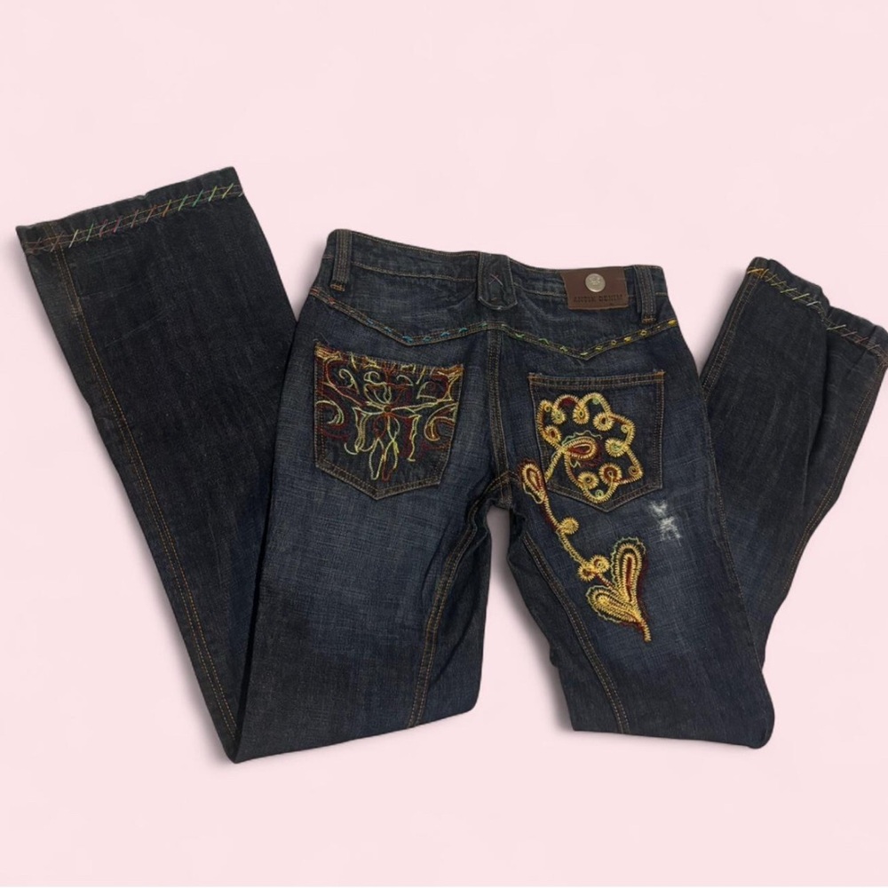 Antik Denim Dark Jeans with Colorful Stitching